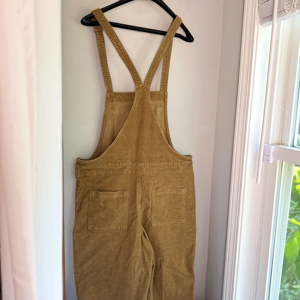 Aerie Women's Medium Brown Corduroy Overalls Adjustable Straps Fall Raw Hem - Picture 7 of 11